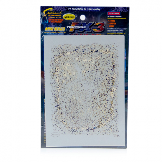 Artool Texture FX 2 Mini Airbrush Template Set - Liquid Trail, Square Burst, Organic Net